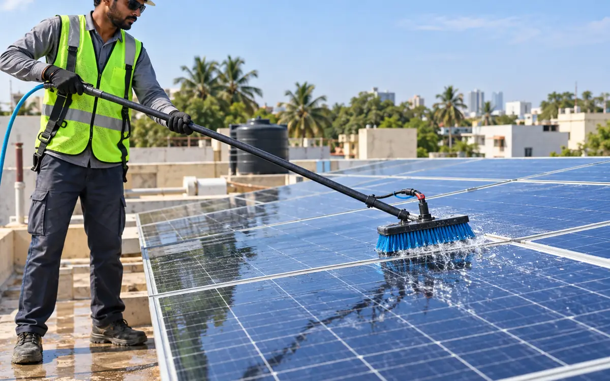Professional solar panel maintenance