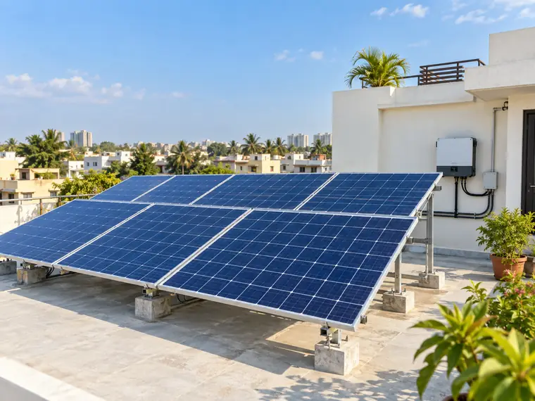 Residential rooftop solar setup